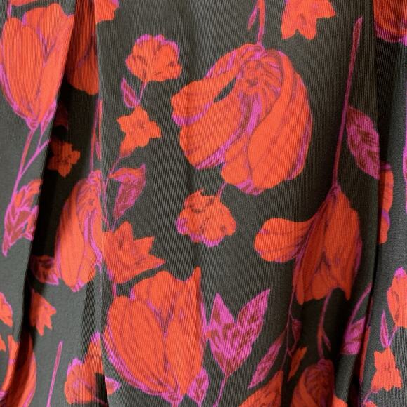 Forever 21 Women's Mini Skirt Flared A-Line Floral Black Red Size 29 - Picture 5 of 11